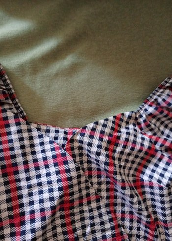 Uzun Kollu, Düğmeli, Renkli Kareli Midi Elbise - Görsel 2