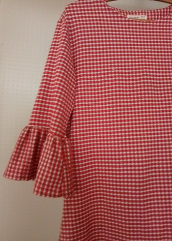 Kırmızı Kareli elbise - Görsel 3