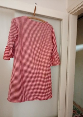 Kırmızı Kareli elbise - Görsel 2