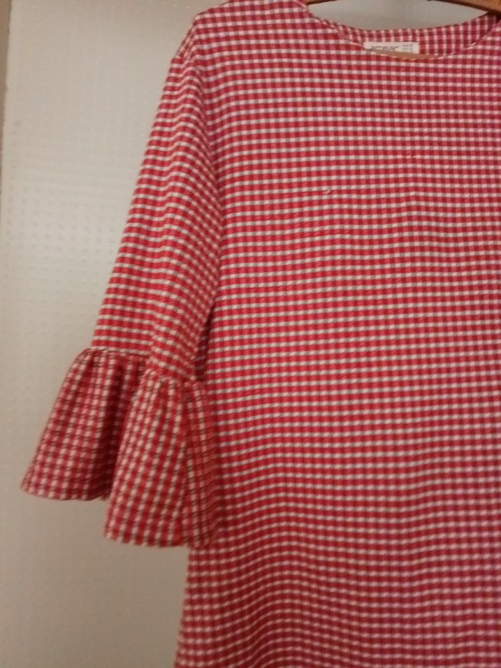 Kırmızı Kareli elbise - Görsel 3