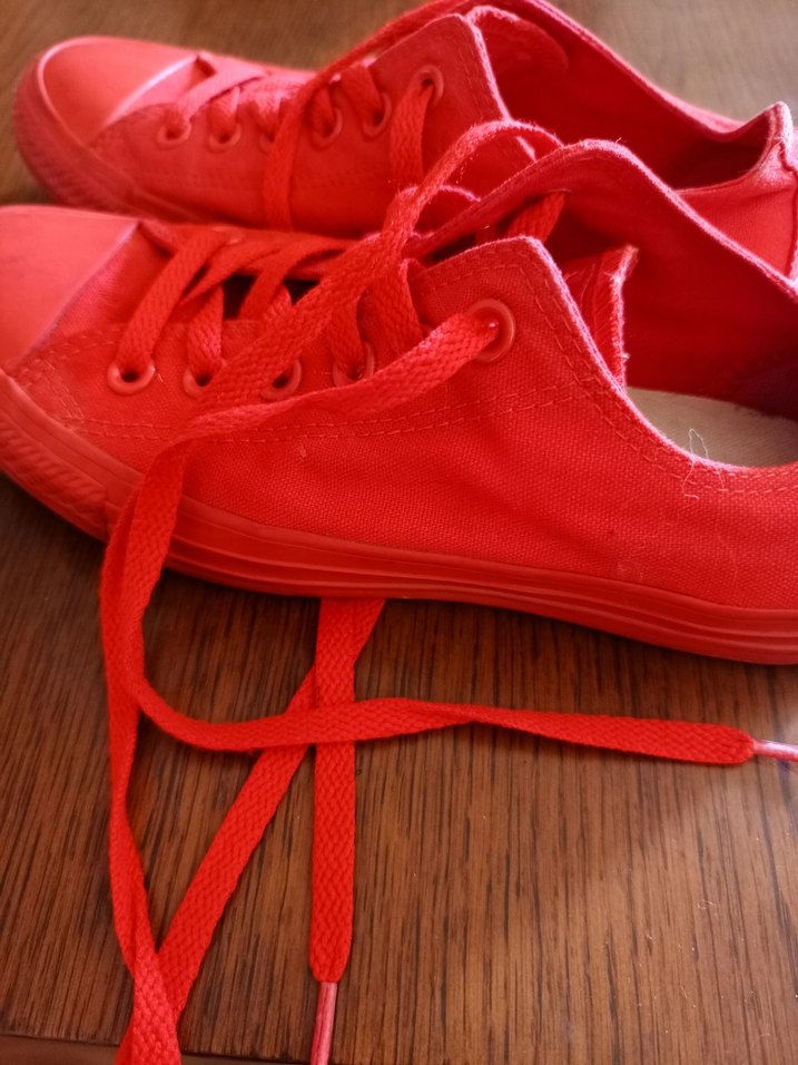 Kırmızı Kadın Spor Ayakkabı Wedge Topuklu - Görsel 5