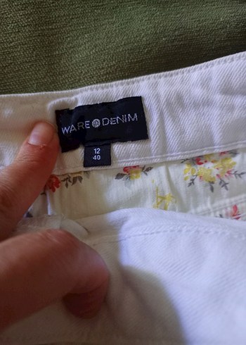 Beyaz Midi Keten Kadın Etek - Görsel 4