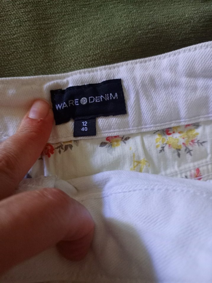 Beyaz Midi Keten Kadın Etek - Görsel 4