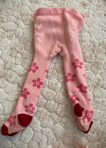 Çiçek Desenli Kız Çocuk havlu Külotlu Çorap - Görsel 2