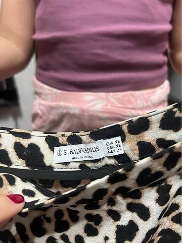 xs Beden stradivarius leopar şort etek