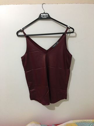 Addax Addax deri bluz bordo