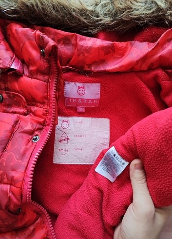 4 Yaş Beden Kırmızı unisex kışlık mont