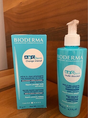 Jelatinli Açılmamış Bioderma Bebek Pişik Kremi ve Bakım yağı