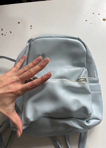 Günlük Kullanım İçin Mavi Deri Sırt Çantası - Görsel 2