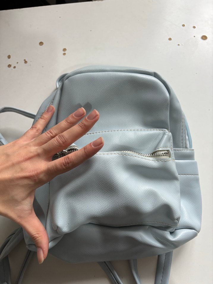 Günlük Kullanım İçin Mavi Deri Sırt Çantası - Görsel 2