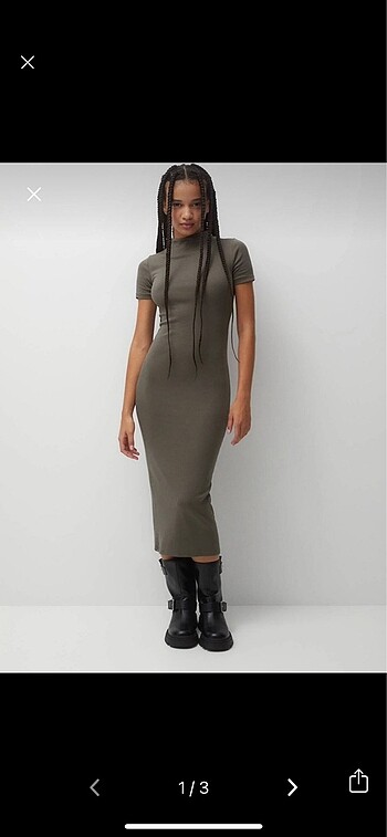 Pull and bear midi elbise