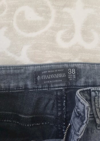 Gri Kadın Denim Normal Boy Dar Kesim Pantolon - Görsel 2