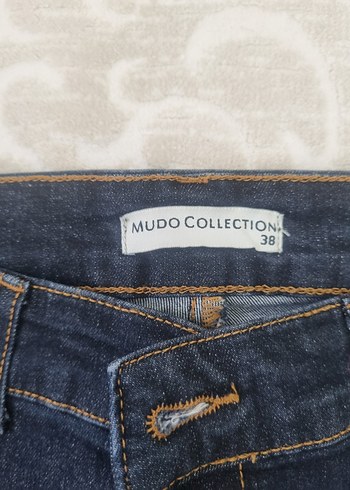 Düğmeli Lacivert Midi Kadın Kot Pantolon - Görsel 2