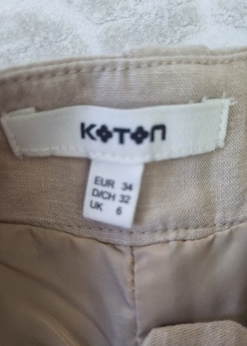 Düğmeli Bej Midi Etek - Görsel 2