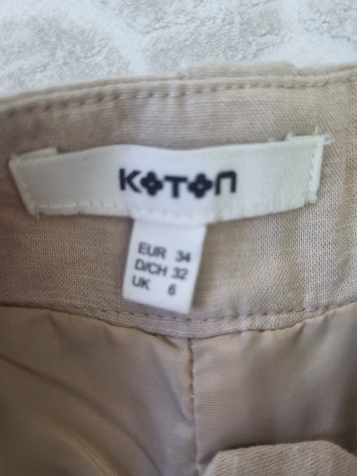 Düğmeli Bej Midi Etek - Görsel 2