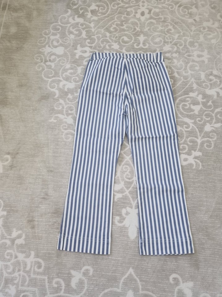 Mavi Çizgili Kadın Denim Pantolon - Görsel 3