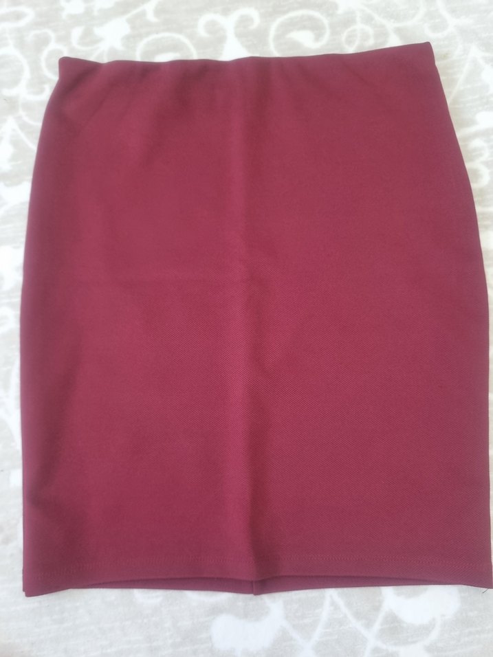 Bordo Midi Kalem Etek - Görsel 3