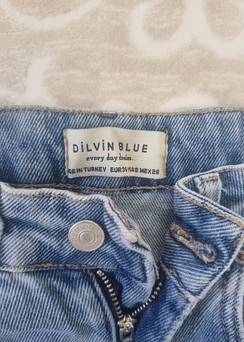 Mavi Gri Batik Desenli Kadın Denim Pantolon - Görsel 2