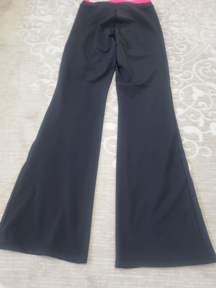 siyah Kadın Esnek Midi İspanyol Paça yuksek bel Pantolon - Görsel 3