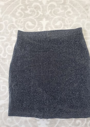 Gri Mini Etek, Fırfırlı, Dar Kesim - Görsel 3