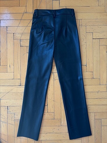 xs Beden siyah Renk Pull&Bear Suni Deri Straight Pantolon