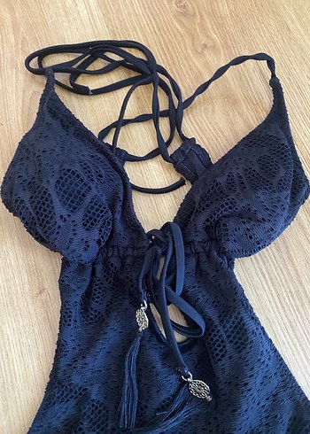 Siyah Dantel Detaylı H&M Mayokini - Görsel 2