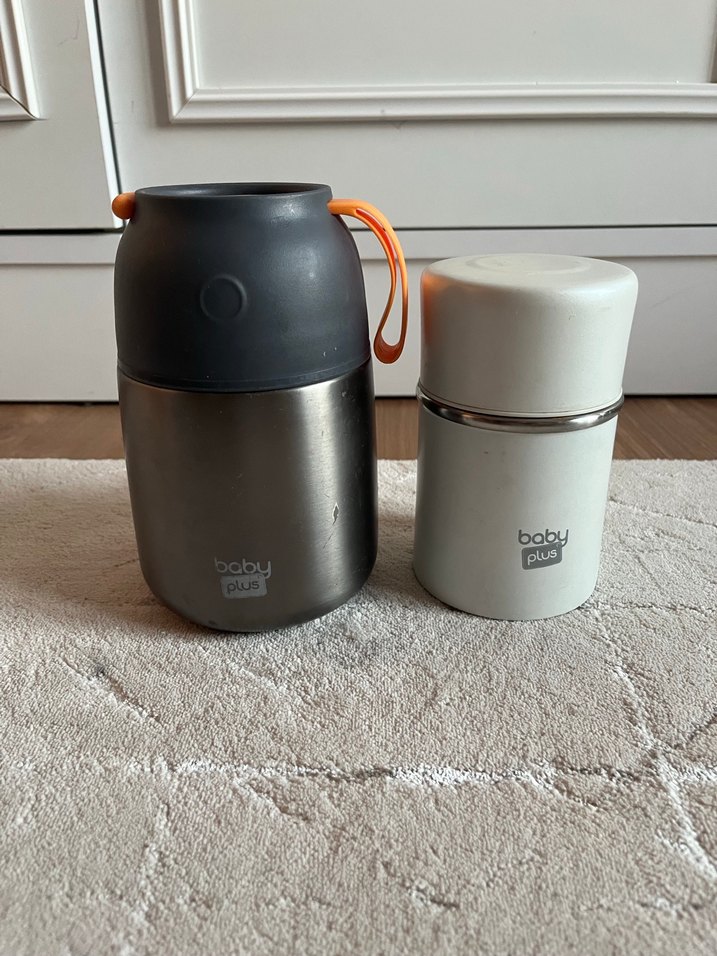 Gri Çocuk Termos Şişeleri ve Isıtıcı Seti - Görsel 5