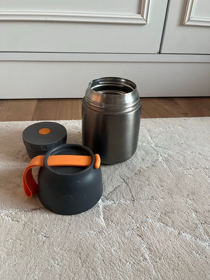 Gri Çocuk Termos Şişeleri ve Isıtıcı Seti - Görsel 3