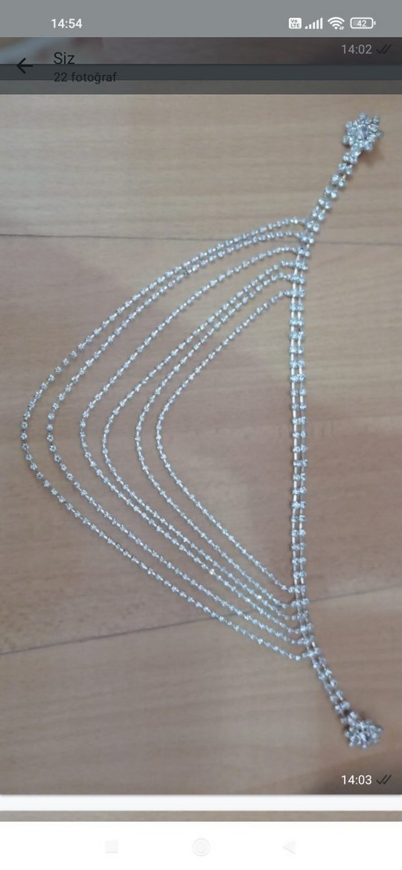 İşlemeli Payetli Kadın Vücut Zinciri - Görsel 2