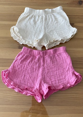 Kız bebek Fırfırlı Pamuk Şortlar
