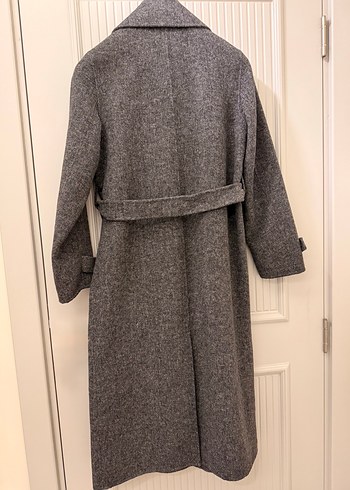 Antrasit Yünlü Uzun Kaban - Görsel 10