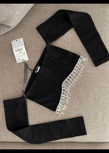 Beden ZARA taş detayli crop bluz