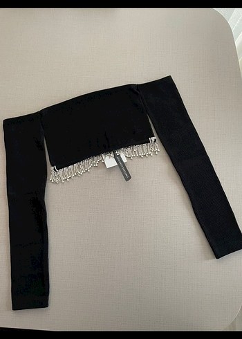 ZARA taş detayli crop bluz - Görsel 7