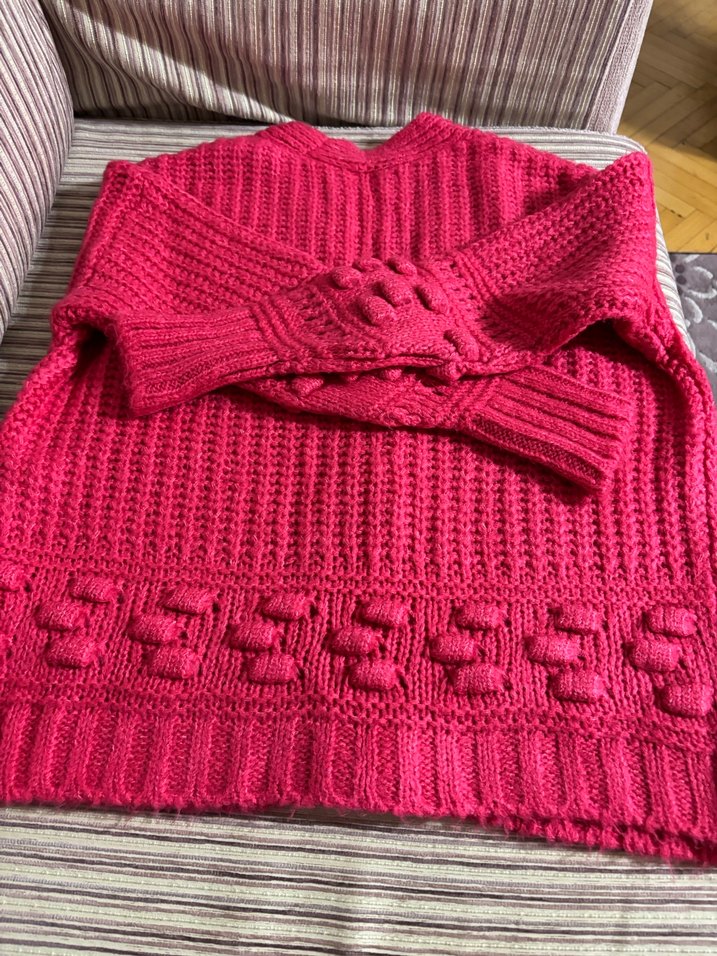 Pembe Örgü Kadın Hırka - Görsel 4