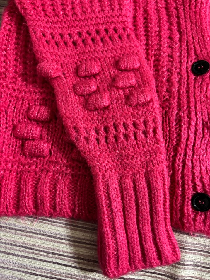 Pembe Örgü Kadın Hırka - Görsel 3