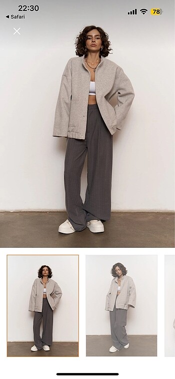 Mai Collection Gri Kaşe Bomber Ceket