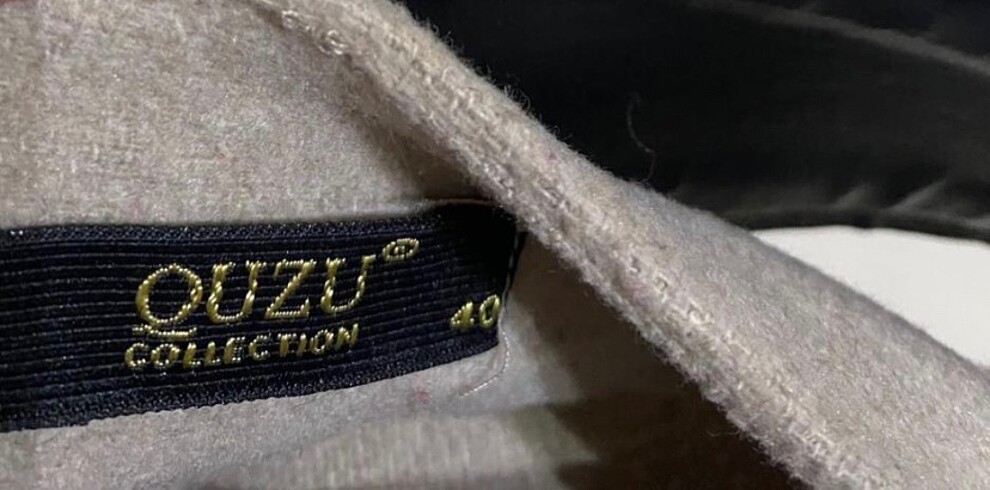 l Beden Kısa etek kışlık kaşe bej