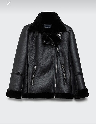 Stradivarius içi kürklü biker ceket