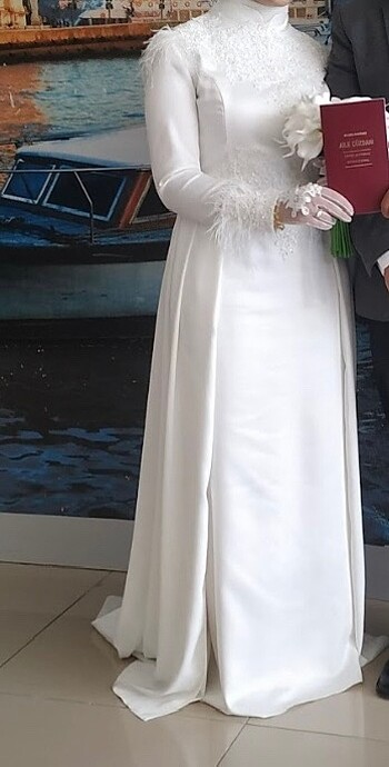 40 Beden beyaz Renk Nikah elbisesi