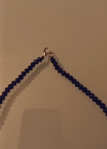 Uzun Lacivert Boncuklu Kadın Kolyesi - Görsel 3