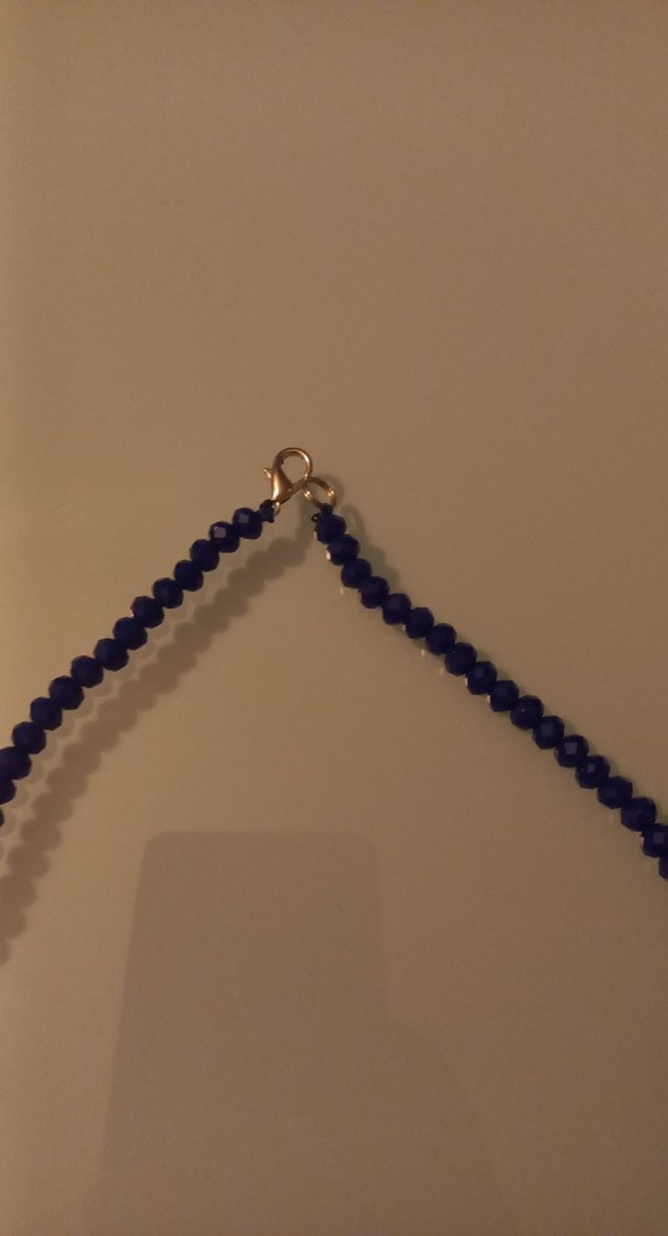 Uzun Lacivert Boncuklu Kadın Kolyesi - Görsel 3