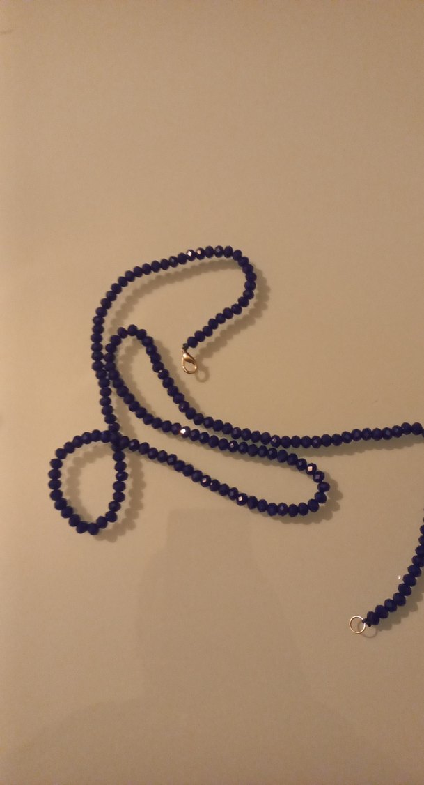 Uzun Lacivert Boncuklu Kadın Kolyesi - Görsel 5