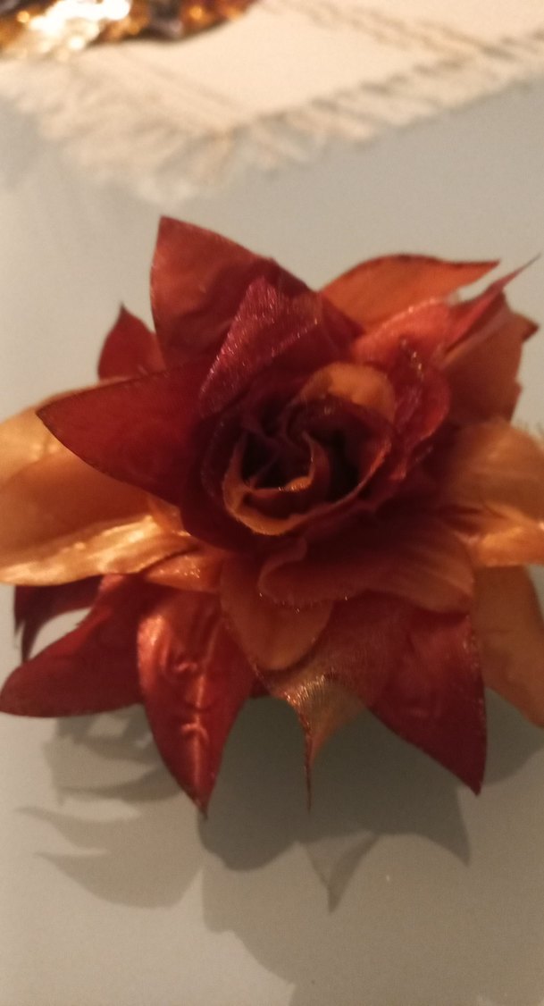 Turuncu Çiçekli Vintage saç tokası - Görsel 4