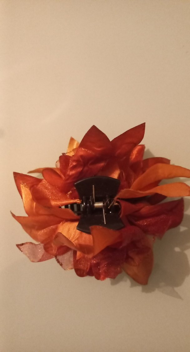 Turuncu Çiçekli Vintage saç tokası - Görsel 2