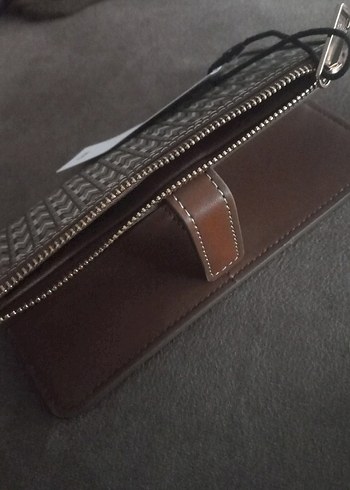 Dikiş Detaylı Kahverengi Deri Kadın Cüzdan - Görsel 6