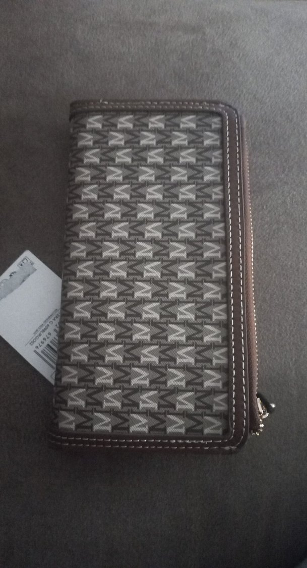 Dikiş Detaylı Kahverengi Deri Kadın Cüzdan - Görsel 4