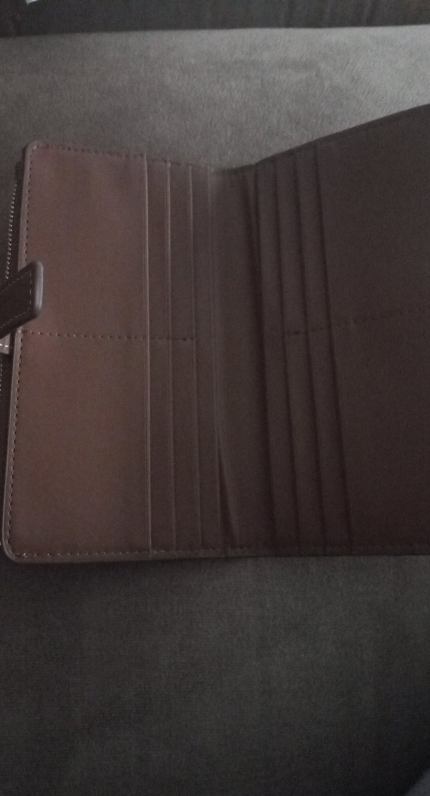 Dikiş Detaylı Kahverengi Deri Kadın Cüzdan - Görsel 5