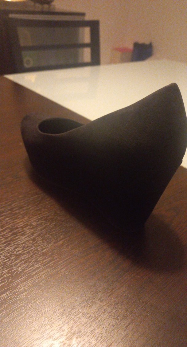 Siyah Süet Dolgu Topuklu Kadın Klasik Ayakkabı - Görsel 2