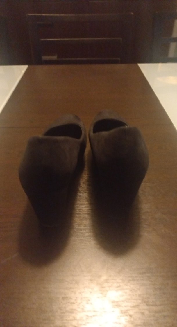 Siyah Süet Dolgu Topuklu Kadın Klasik Ayakkabı - Görsel 3