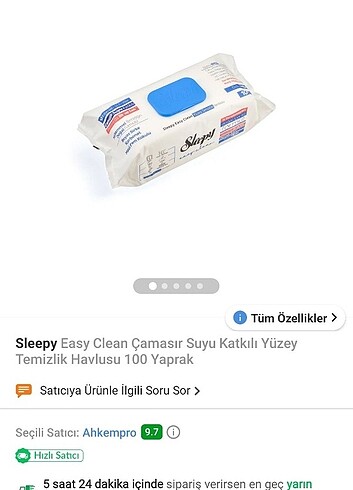 Beden 2 paket sıfır sleepy temizlik mendili